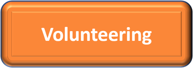 Orange rectangle with white text that says volunterring